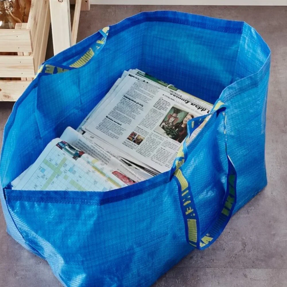 Set of 15 - IKEA Large Blue FRAKTA Tote Bag - Durable, Multi-Purpose